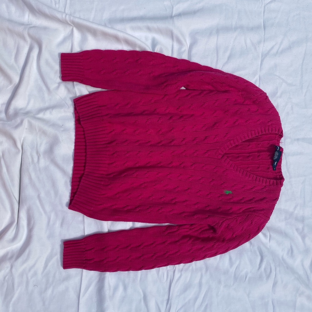 Pink Ralph Lauren long sleeve sweater